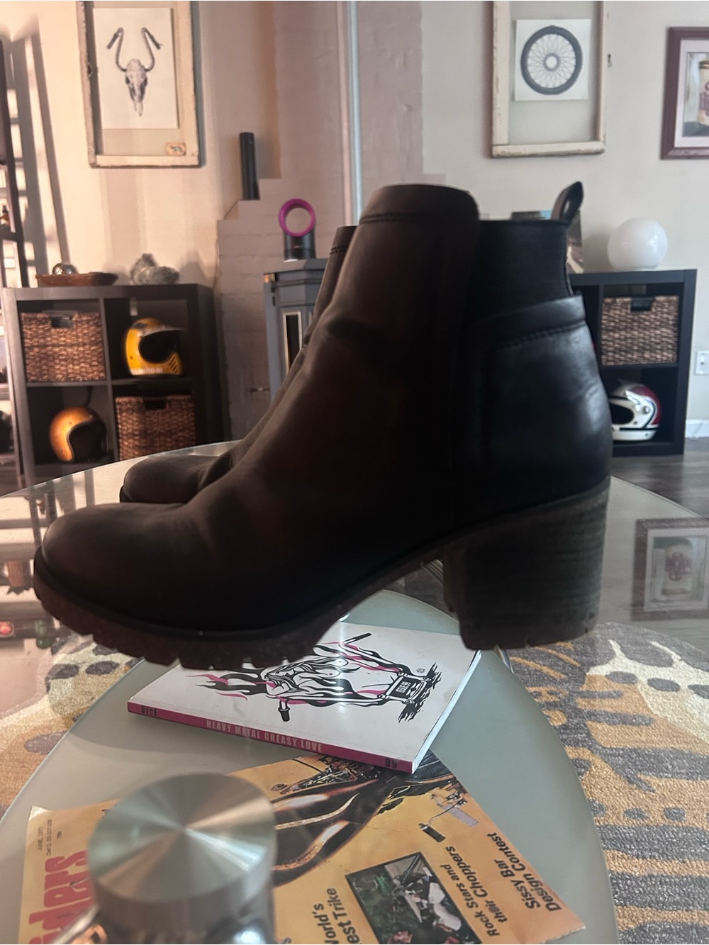Korks Women's Black Block Heel Chelsea Boot
